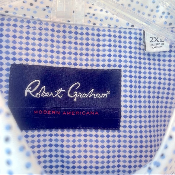 ROBERT GRAHAM ‘BECAN” TWO TONE DOT PRINT LONG SLEEVE SHIRT - Picture 15 of 16